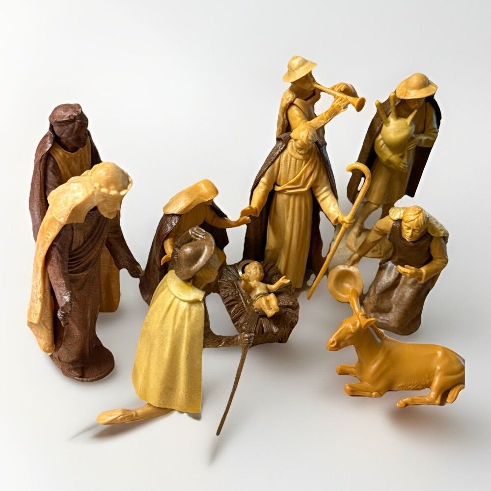 Vintage Depose Italy Christmas Nativity set, 10 PCs. Vintage Plastic - Picture 5 of 16